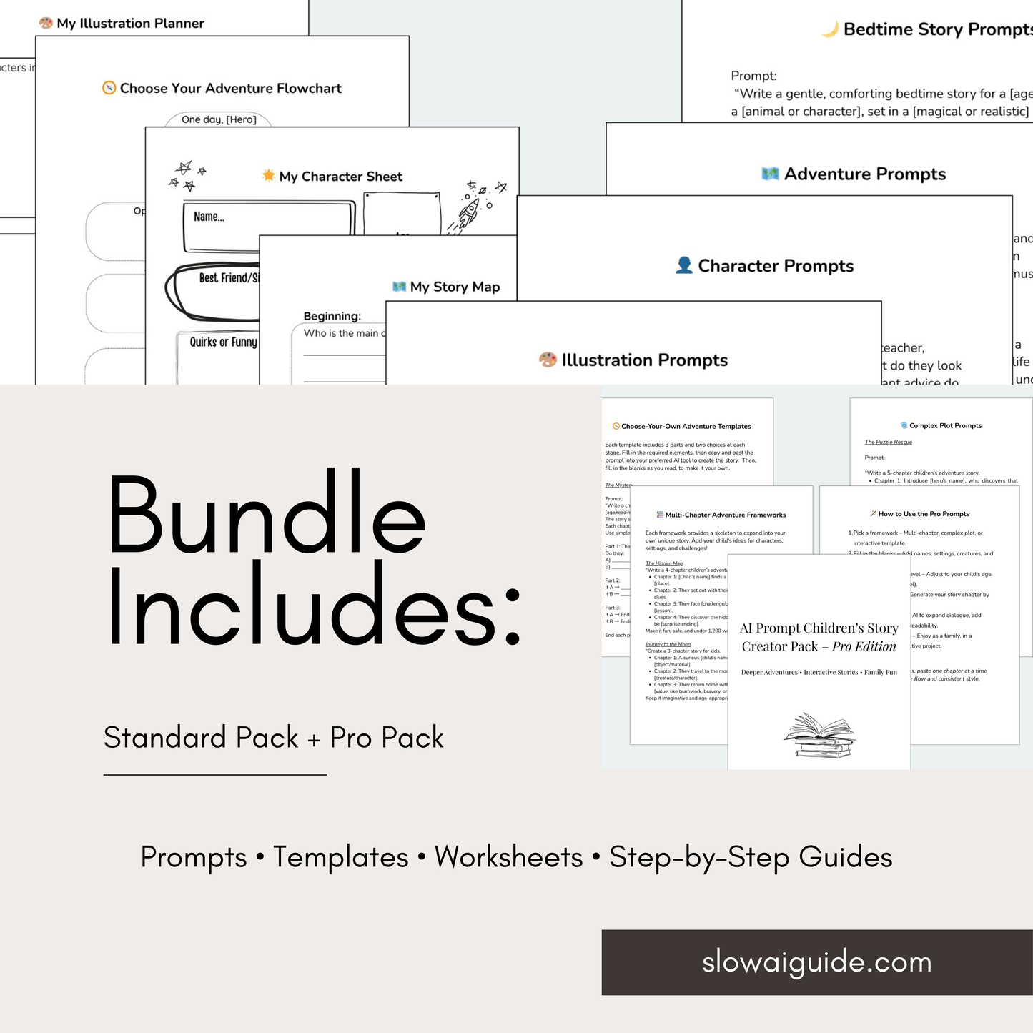 Children’s Story Creator Bundle | AI Prompts for Writing & Selling Kids Books | Standard + Pro Digital Download